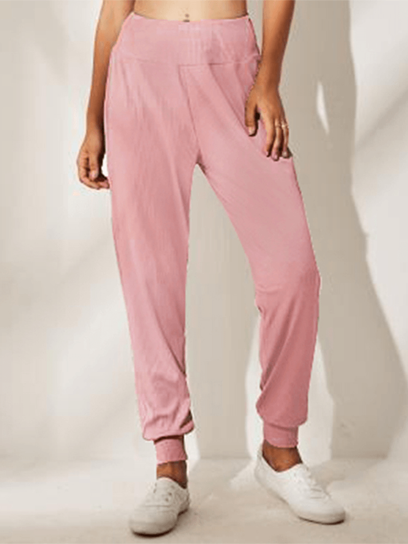 Solid Fitting Side Pockets Daily Leisure Pants - MRSLM