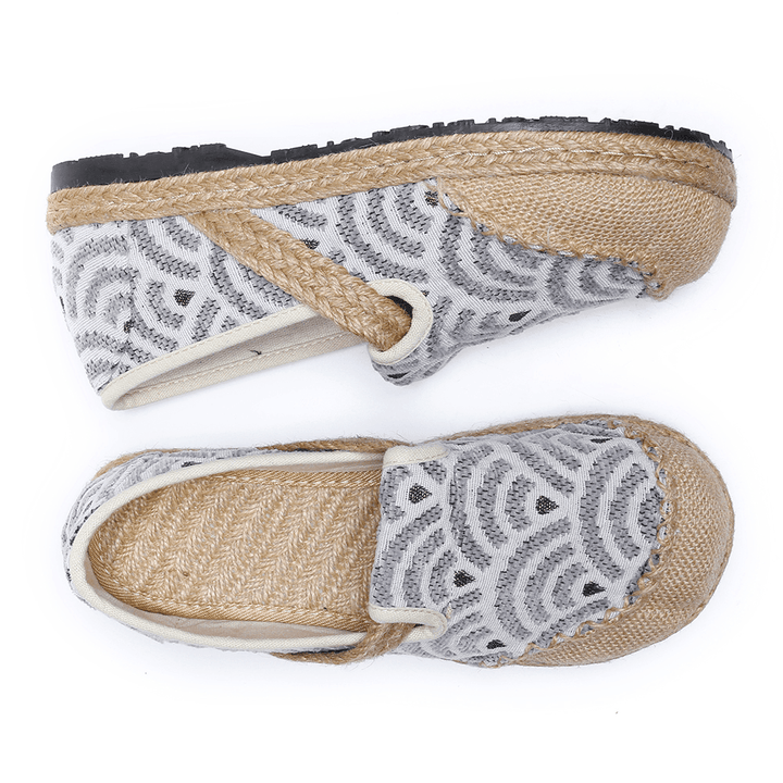 Women Linen Comfy Wearable round Toe Casual Espadrille Flat Loafers