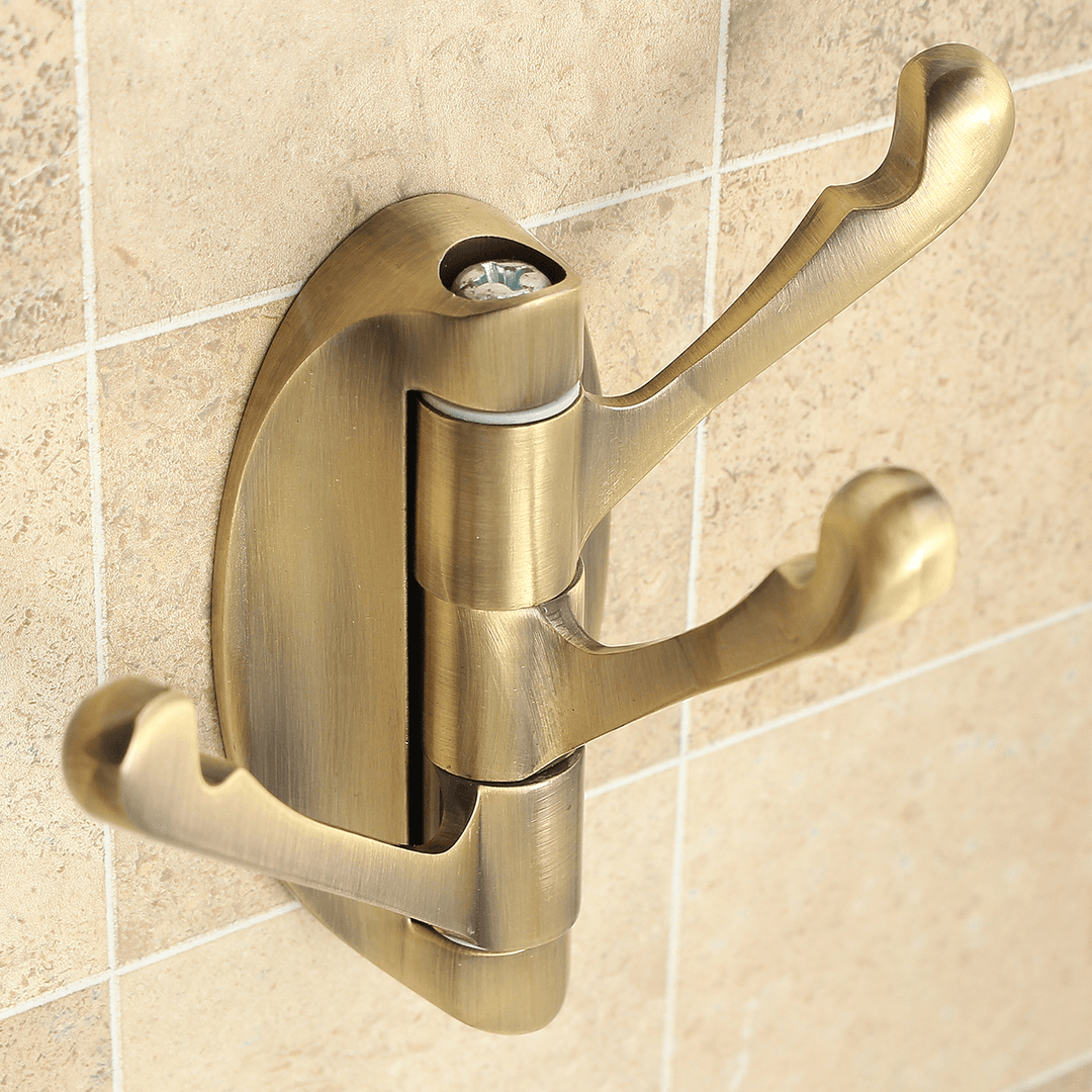 180¬∞ Revolve Bathroom Robe Hook Holder Wall Mounted Adjustable 3 Hooks Cloth Hat Towel Hanger