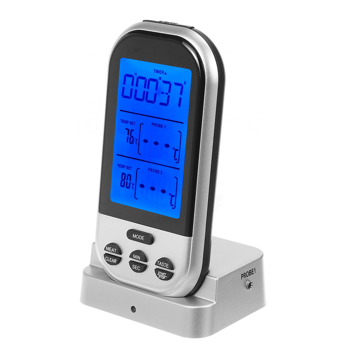 LCD Digital Kitchen BBQ Thermometer Dual Probe Detection Cooking Barbecue Grill Meat Detector