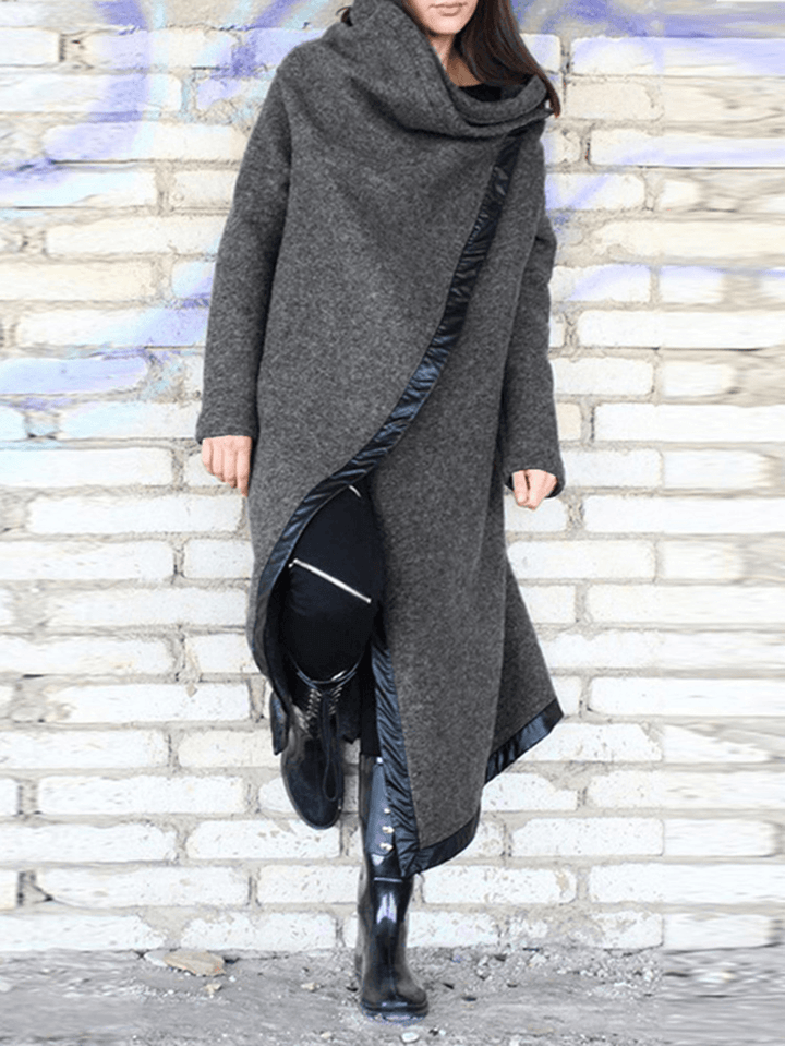 Casual Women Loose Stand Collar Long Coats