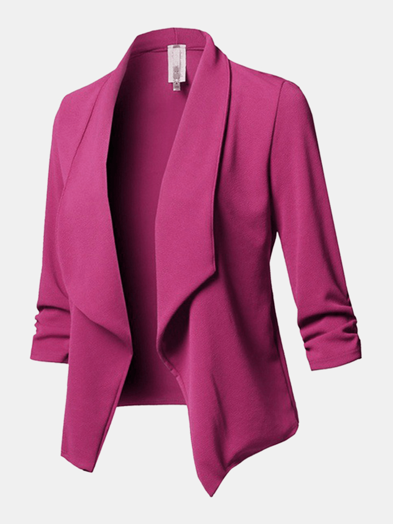 Women Solid Color Shawl Collar Elegant Blazers