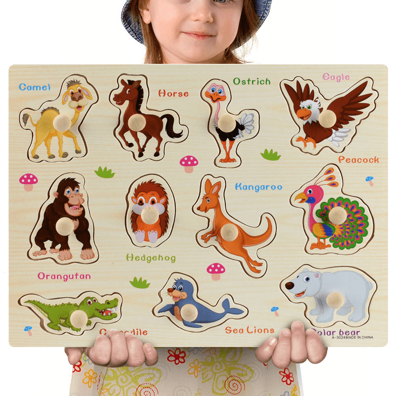 Early Childhood Education Puzzle Animal Alphabet Cognition Wooden Toys