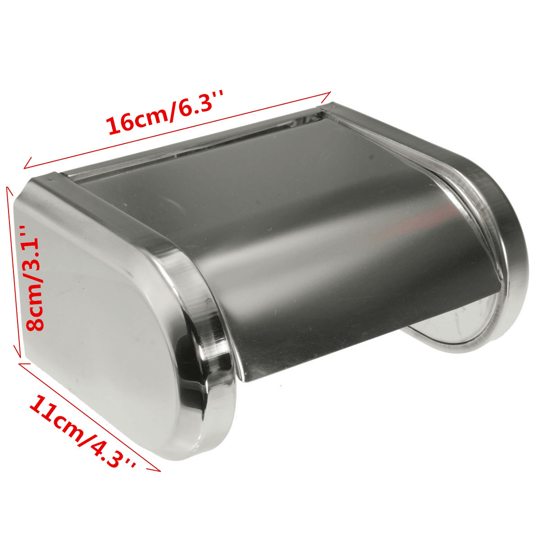 Stainless Steel Chrome Toilet Bathroom Wall Mounted Roll Paper Shelf Holder Tissue Box Holder