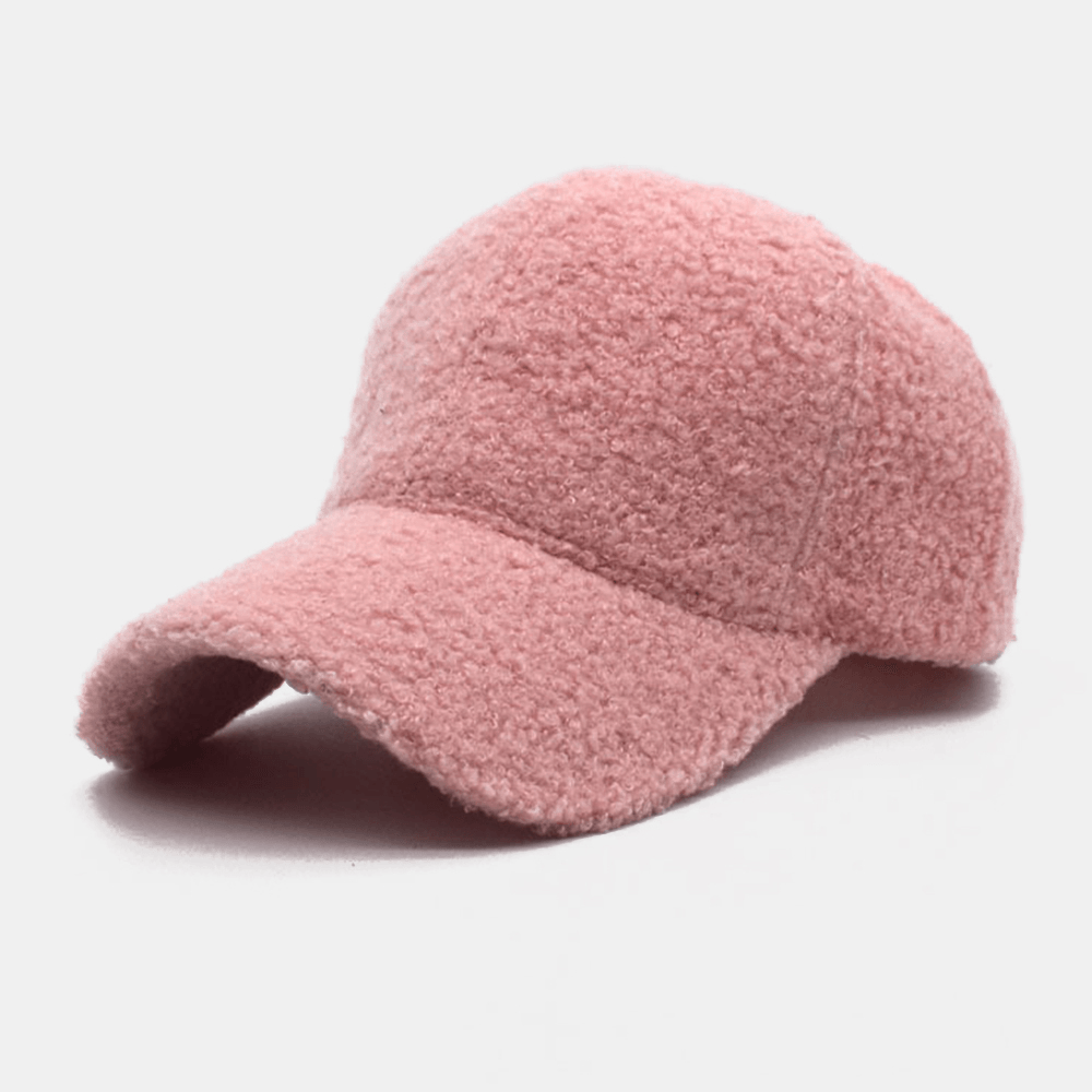 Women Lamb Hair Warm Winter Outdoor Sunvisor Casual Couple Hat Baseball Hat - MRSLM