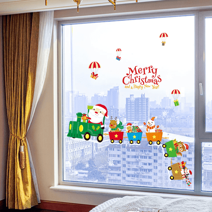 Miico SK6037 Christmas Decoration for Cartoon Wall Sticker PVC Removable Christmas Party