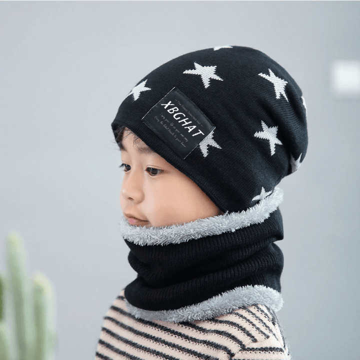 Five Pointed Star Woolen Hat Autumn and Winter Warm Knitted Parent Child Hat