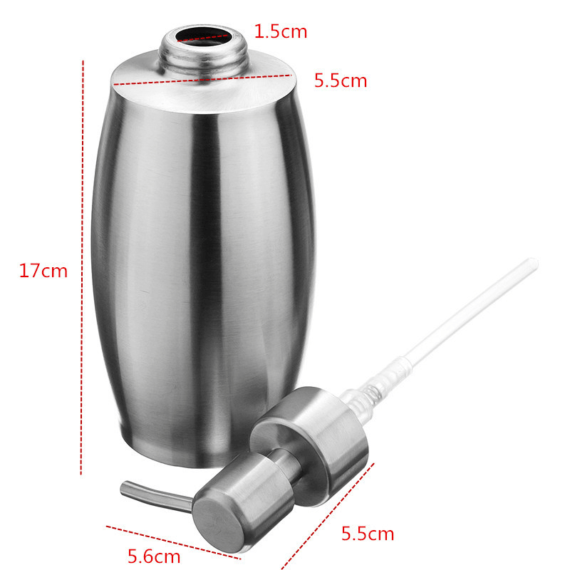 SH158 Uniform Push Stainless Steel Sanding Liquid Soap/Latex/Hand Dispenser 375ML