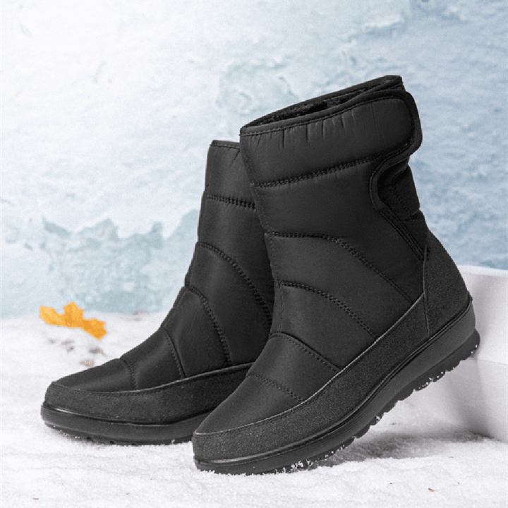 Women Casual Warm Lining Waterproof Hook Loop Short Calf Snow Boots