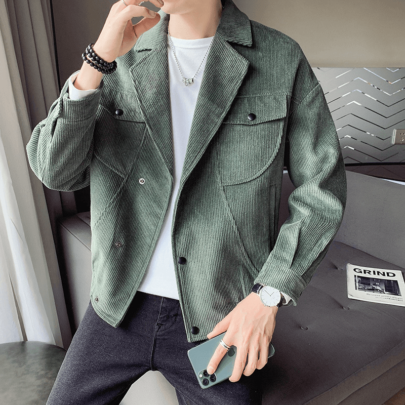 Men'S Corduroy Jacket Coat All-Match Top