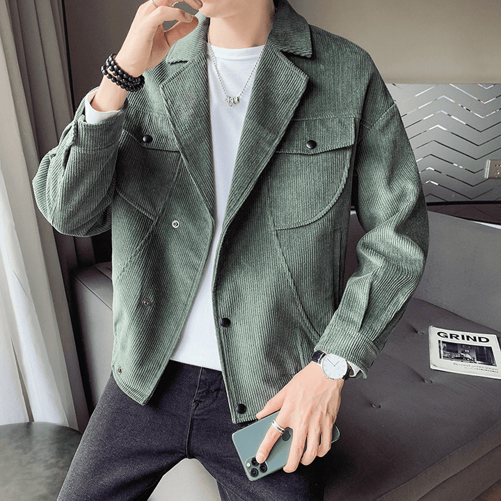 Men'S Corduroy Jacket Coat All-Match Top