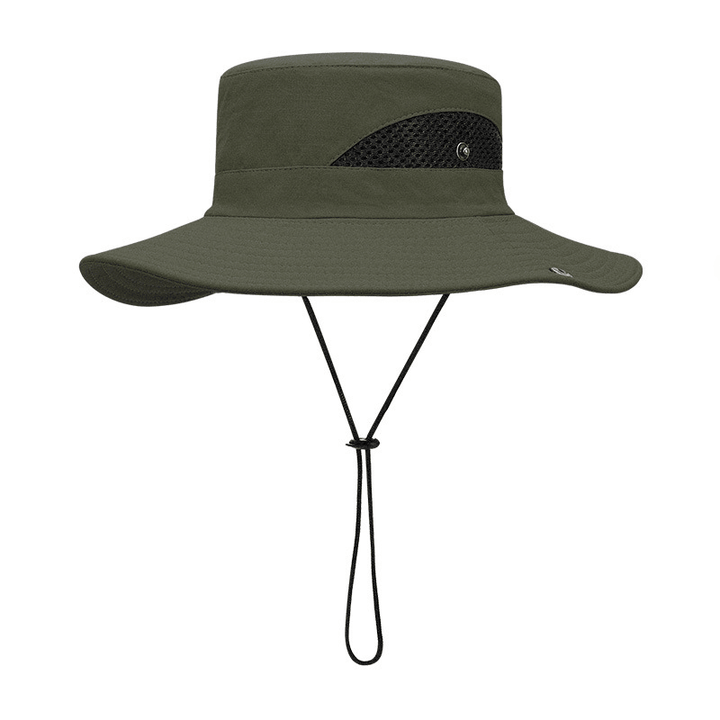 Summer Fisherman Hat Sunscreen UV Breathable Wearable Fishing Sunshade Mountaineering Big Brim Hat