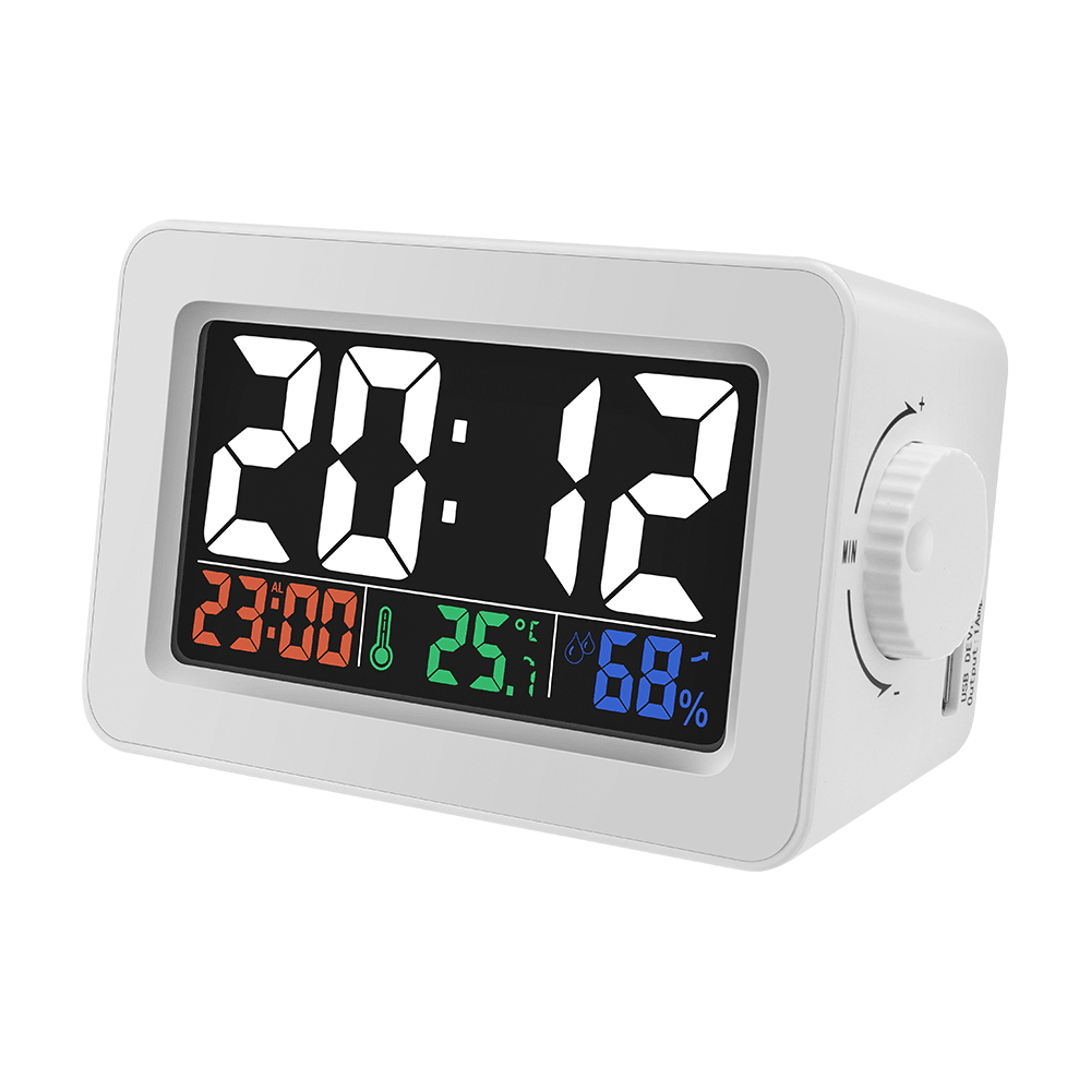 Digoo DG-C1R Brother Double Knob Simplified Alarm Clock Touch Adjust Backlight with Temperature Hu