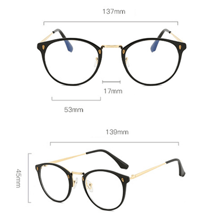 Women Men Metal Frame Blue Light Blocking Glasses