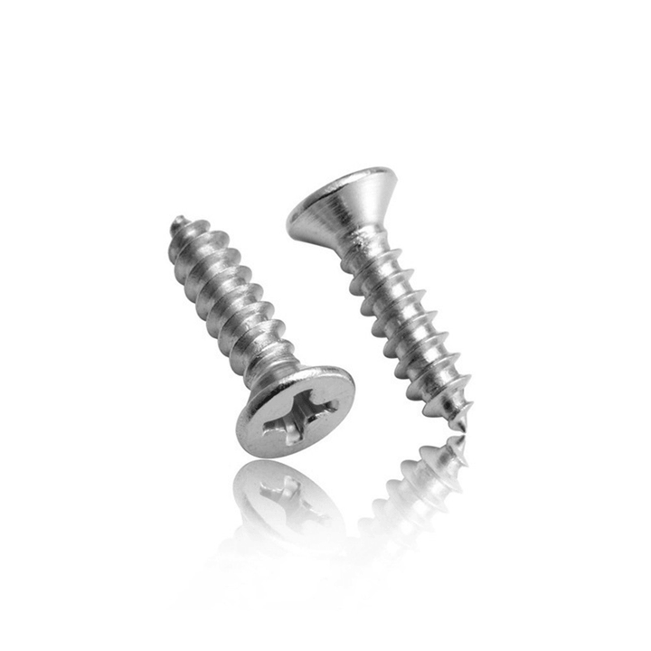 Suleve M3.5SP1 100Pcs M3.5 304 Stainless Steel Cross Flat Head Self Tapping Screw Wood Screws Speaker Screws Optional Length