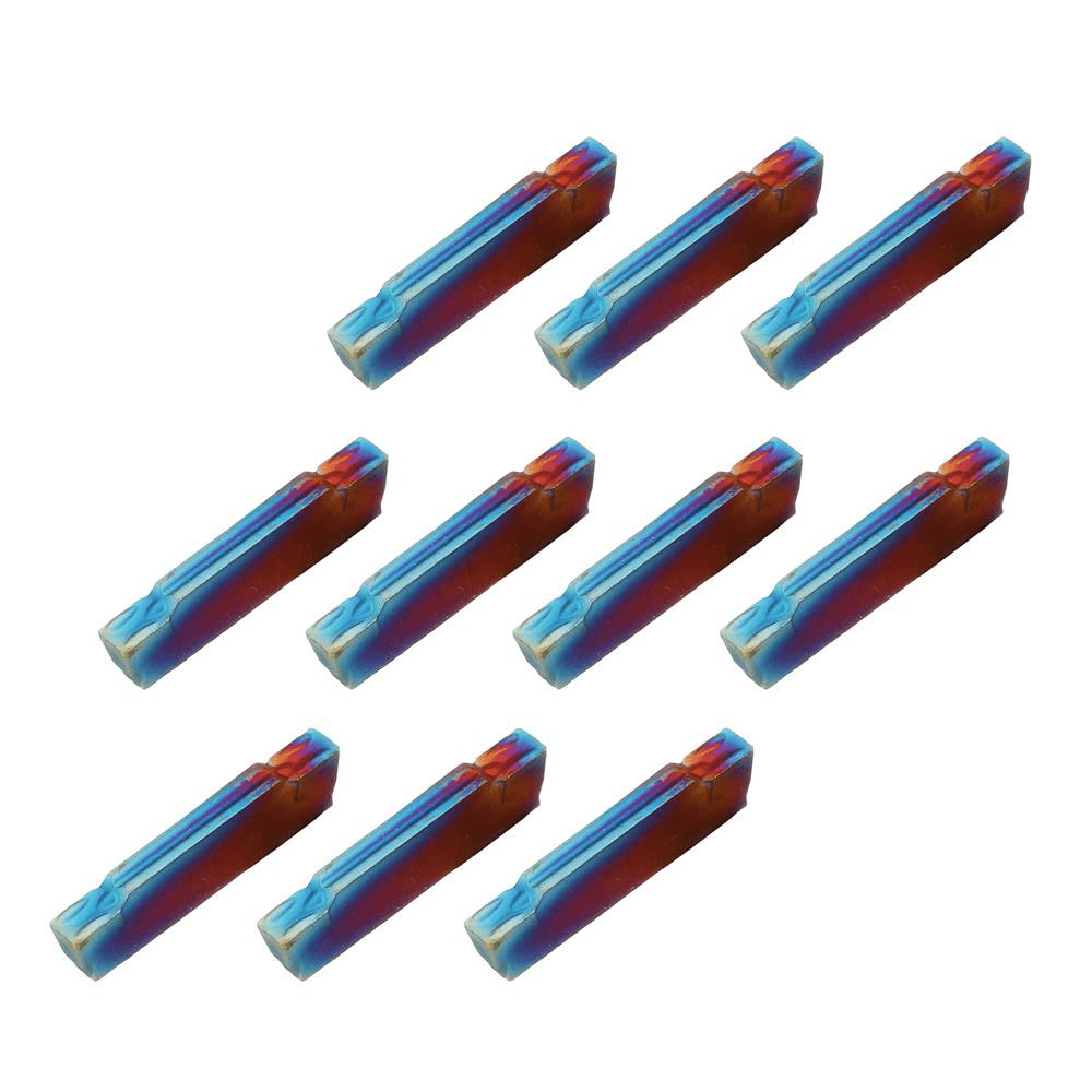 Drillpro 10Pcs HRC45 Blue Nano MGMN200-G 2Mm Carbide Insert for MGEHR/MGIVR Turning Tool Holder