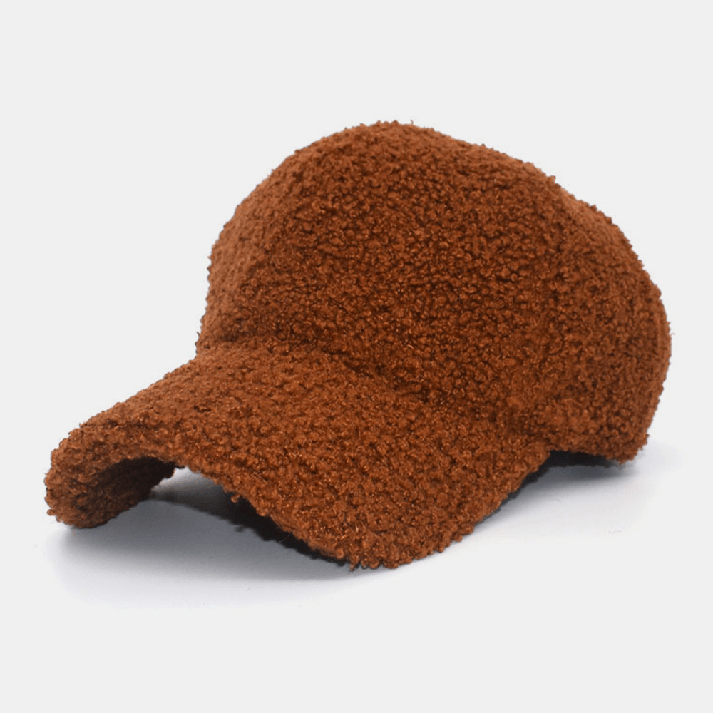 Women Lamb Hair Warm Winter Outdoor Sunvisor Casual Couple Hat Baseball Hat