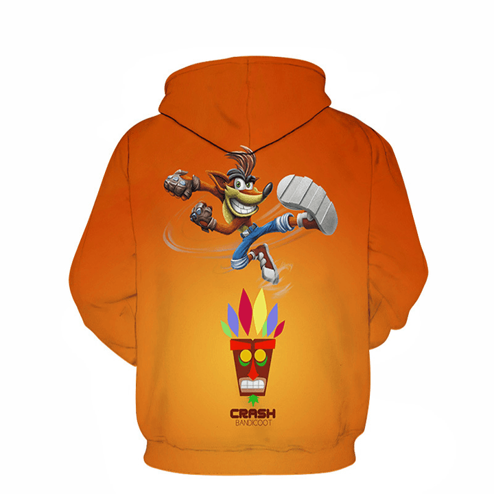 Cartoon 3D Digital Printing Loose Couple Hooded Sweater