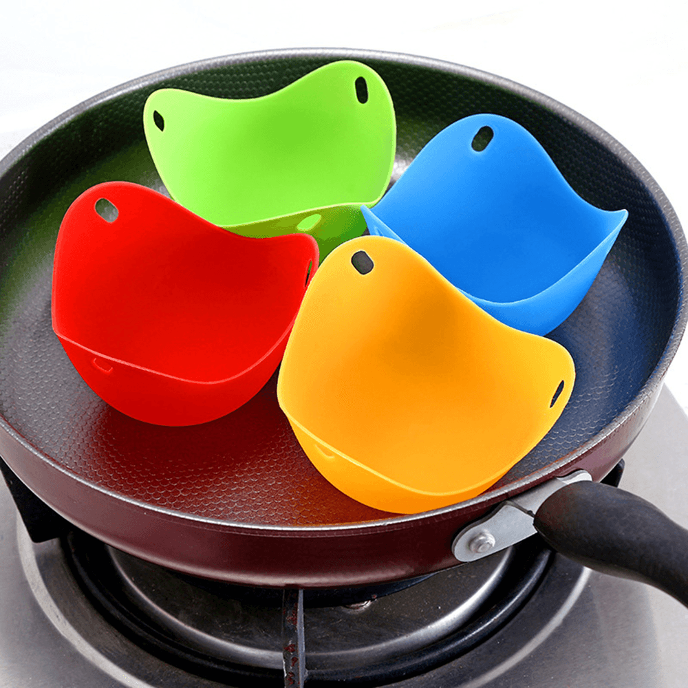 4Pcs Egg Poacher Silicone Pancake Egg Poach Pods Baking Cup Kitchen Cookware Bakeware Tool