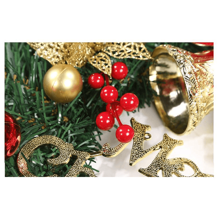 30Cm Christmas Garland Arrangement Ornament Wreath Decor Wreath Bow Bell for 2020 Christmas New Year Festival Decoration