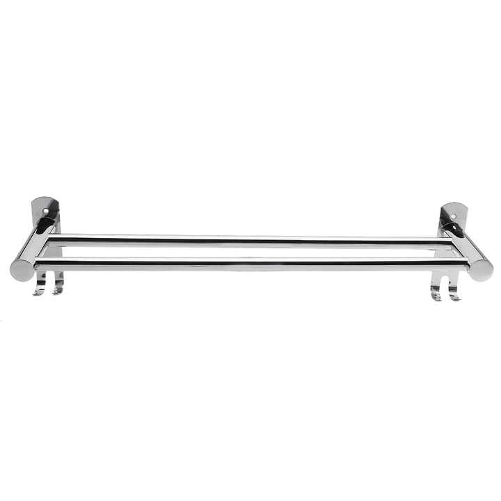 50Cm Stainless Steel Bath Shelf Wall Mounted Towel Rail Rack Single Double Shelf for Bathroom Storage