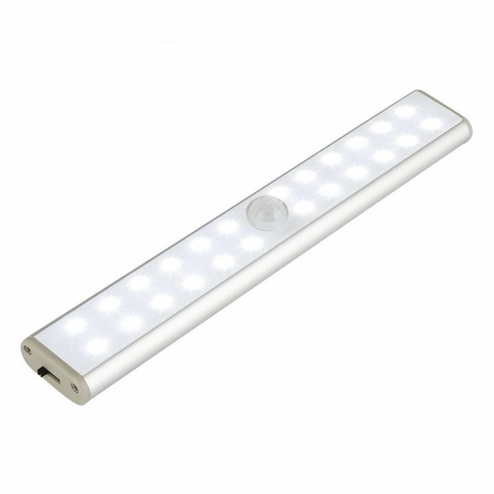 24/40/60LED Motion Sensor Closet Lights Wireless USB Rechargeable Energy Saving LED Night Light Bar Safe Lights for Closet Cabinet Wardrobe Stairs