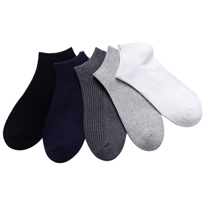 Men'S New Breathable Double Needle Boat Socks Men'S Socks Wild Solid Color Draw Socks Socks Cotton Sweat Socks