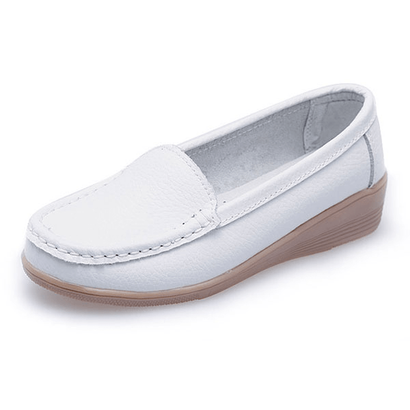 New Women Fashion Casual Breathable Comfortable Slip-On Wedge Heel Flat Shoes