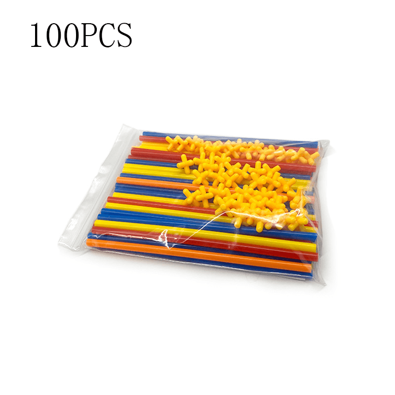 Creative 4D Straws Assembling Toy Building Blocks