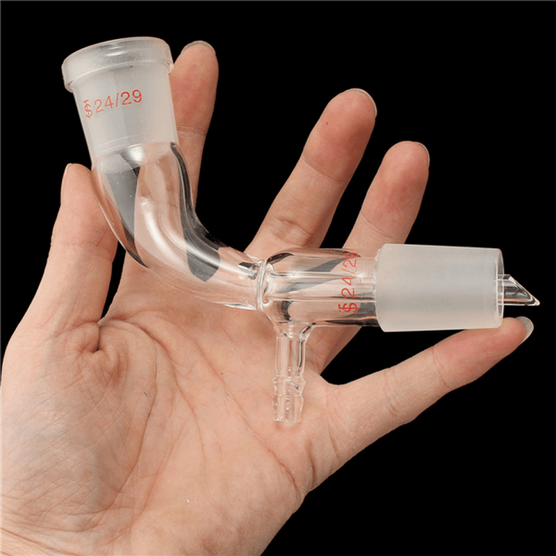 24/29 Glass Bend Connector Tube Vacuum Distillation Take off Adapter