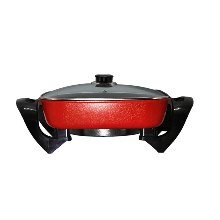 1500W 220V 5.5L Multifuctional Electric Skillet Heating Pan Hotpot Noodles Rice Eggs BBQ Soup Cooking Pot Food Steamer