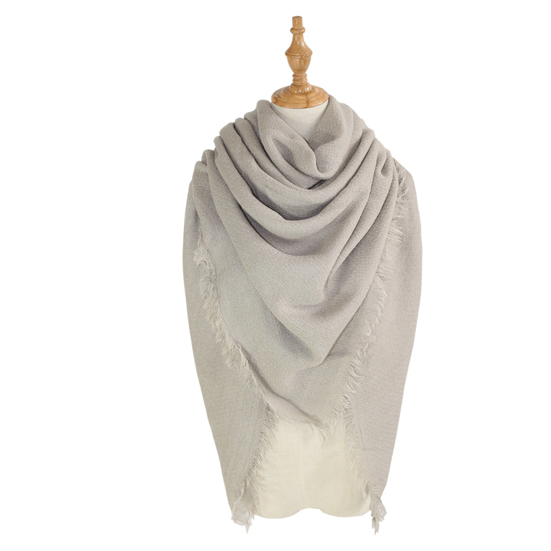 Women'S Shawl with Square and Longsolid Color Scarf