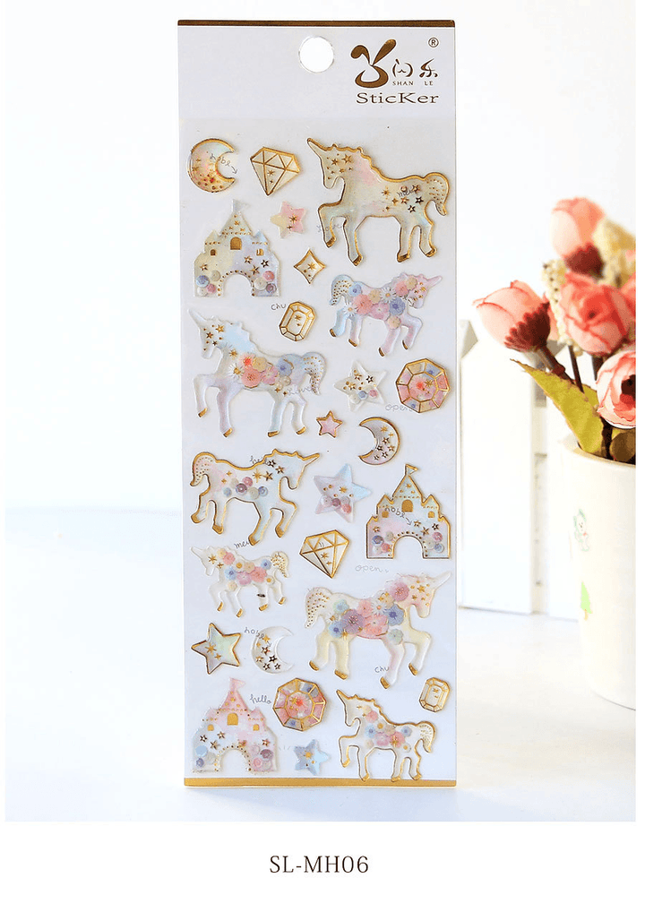 Fantasy Starry Sky Crystal Stickers Mobile Phone Album Decoration Paste Children'S Handmade Early Education Puzzle Reward Three-Dimensional Stickers