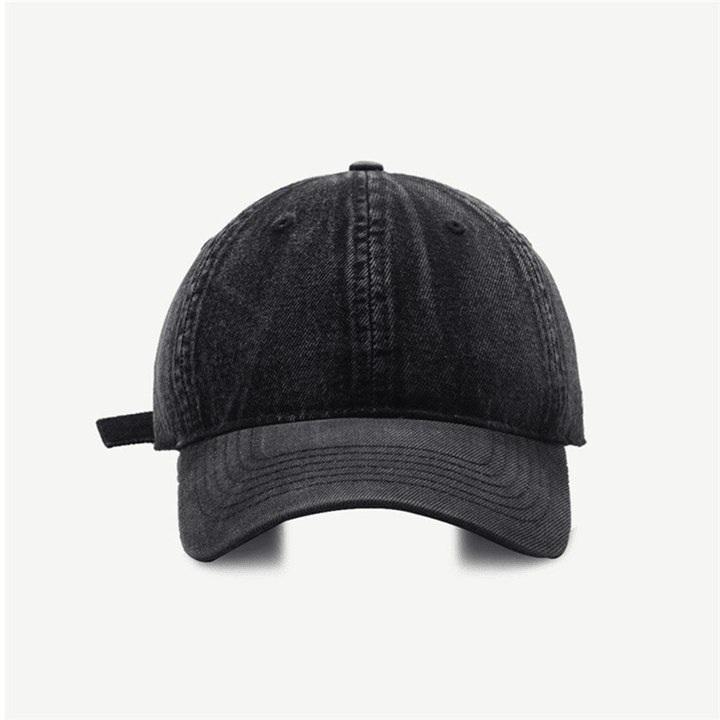 Simple Solid Color Washed Denim Baseball Cap