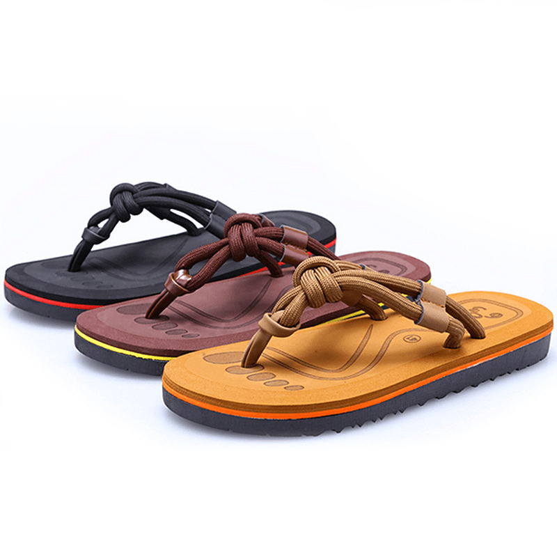 Men Soft Sole Clip Toe Slippers Summer Beach Shoes