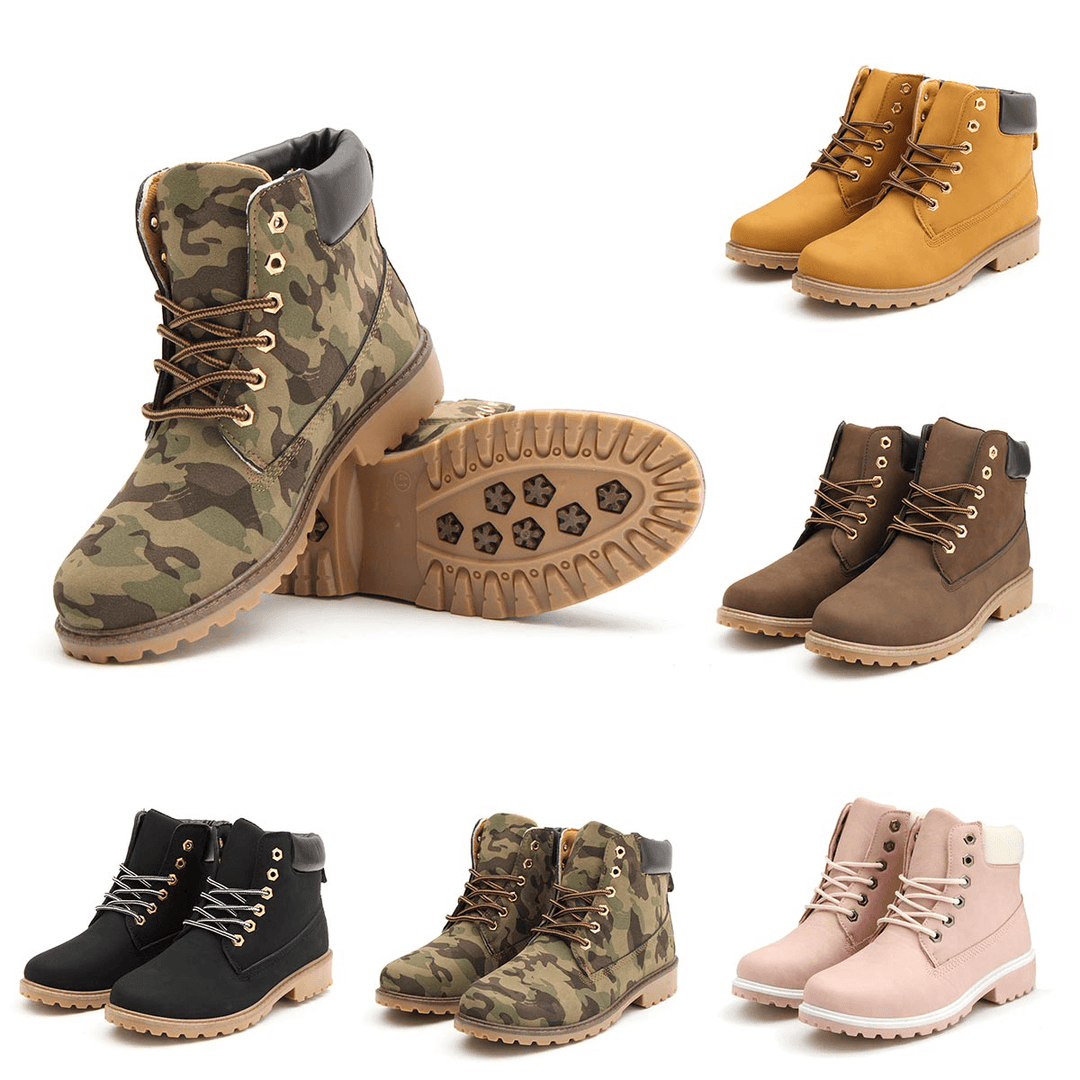 Women Fur Lining Lace up Outdoor Winter Casual Snow Ankle Boots