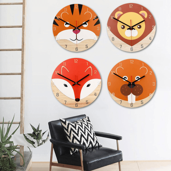 28Cm Animal Mute round Wall Clock Modern Home Living Room Kitchen Watch Decor