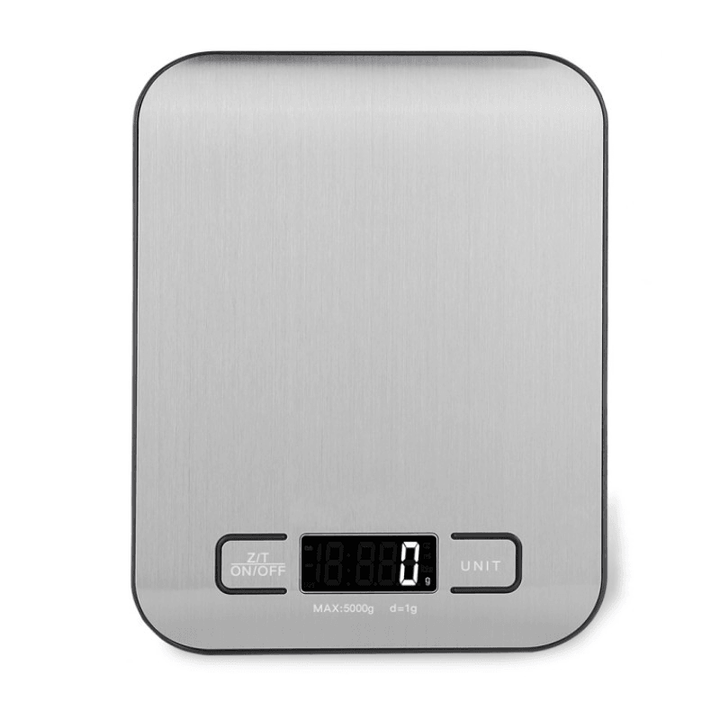 5/10Kg Digital Multi-Function Food Kitchen Scale Stainless Steel Fingerprint-Proof Finish Platform with LCD Display Baking Scale for Cooking Baking