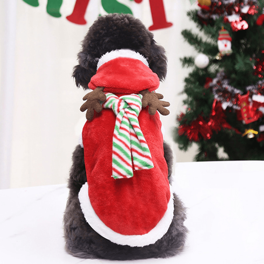 2020 Christmas Pet Clothes for Dogs Cats Costume Santa Claus Puppy Cat Clothes Winter Warm Dog Jacket Coats for Pet Hoodies Clothing