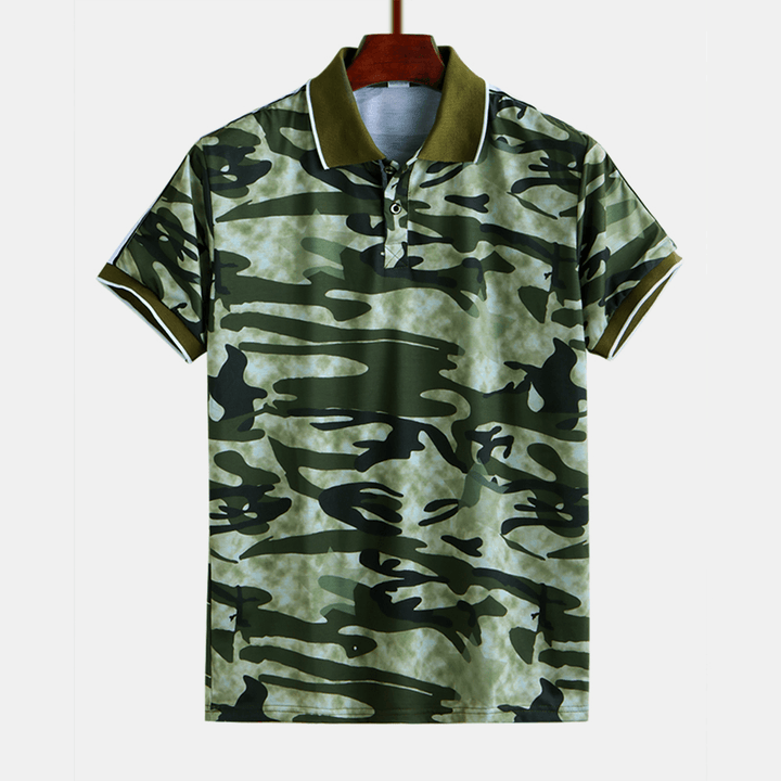 Mens Summer Camouflage Printed Casual Shirts