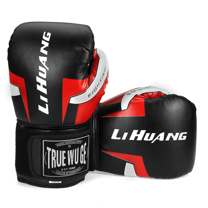 1 Pair Red/Black Adult Boxing Gloves Professional Sandbag Liner Gloves Kickboxing Gloves Men Women Boxing Training Fighting Tool - MRSLM