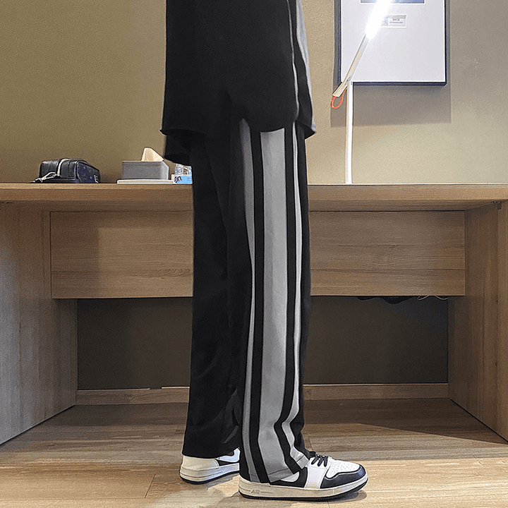 Spring Striped Mopping Pants Men'S Straight Casual Pants Trend Hip-Hop Pants