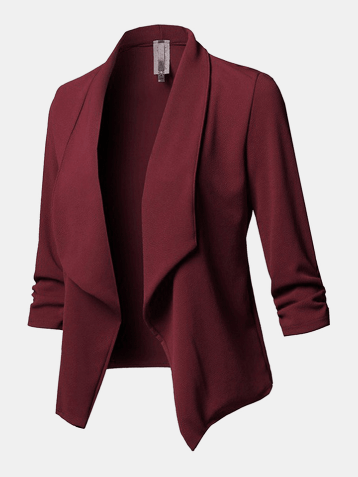 Women Solid Color Shawl Collar Elegant Blazers - MRSLM