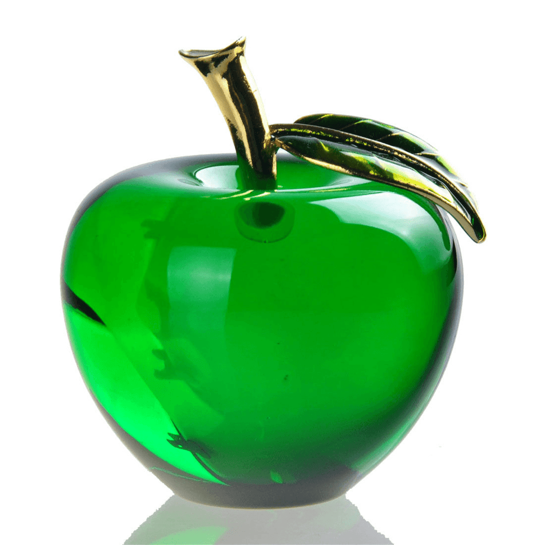 3D Glaze Crystal Apple Figurine Glass Paperweight Wedding Favor Decor 60Mm/50Mm - MRSLM