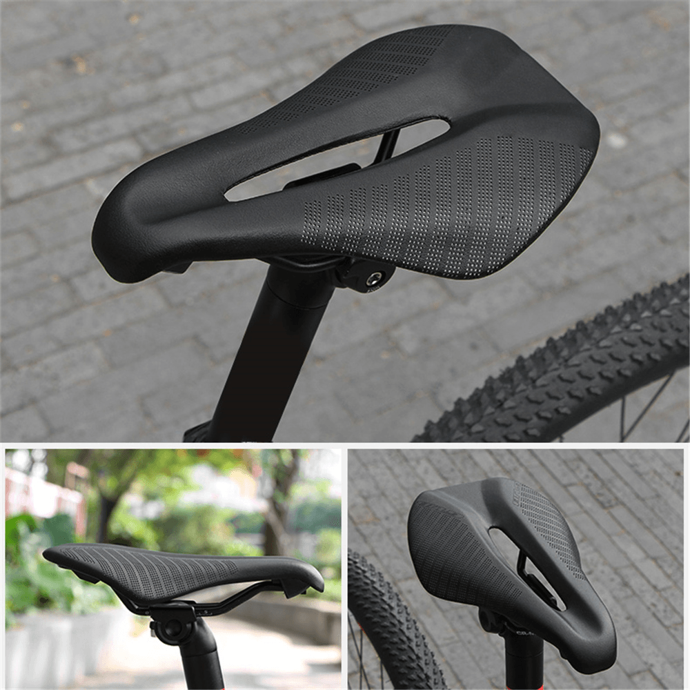 GUB 1218 Carbon Fiber+Leather Breathable Bicycle Saddle Comfort Lightweight Cycling Seat Cushion Pads for MTB Road Bike