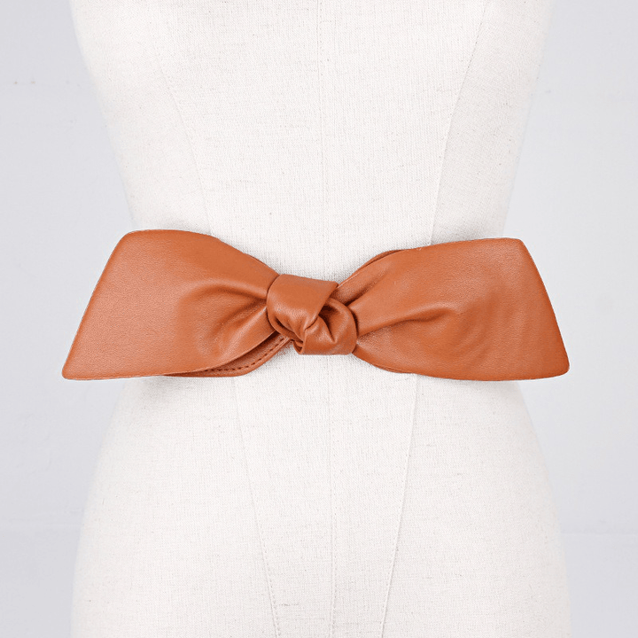 Skirt Decoration Bow PU Belt