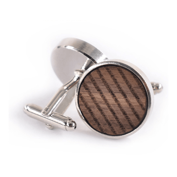 Mens round Business Pattern Printing French Shirt Cufflinks - MRSLM