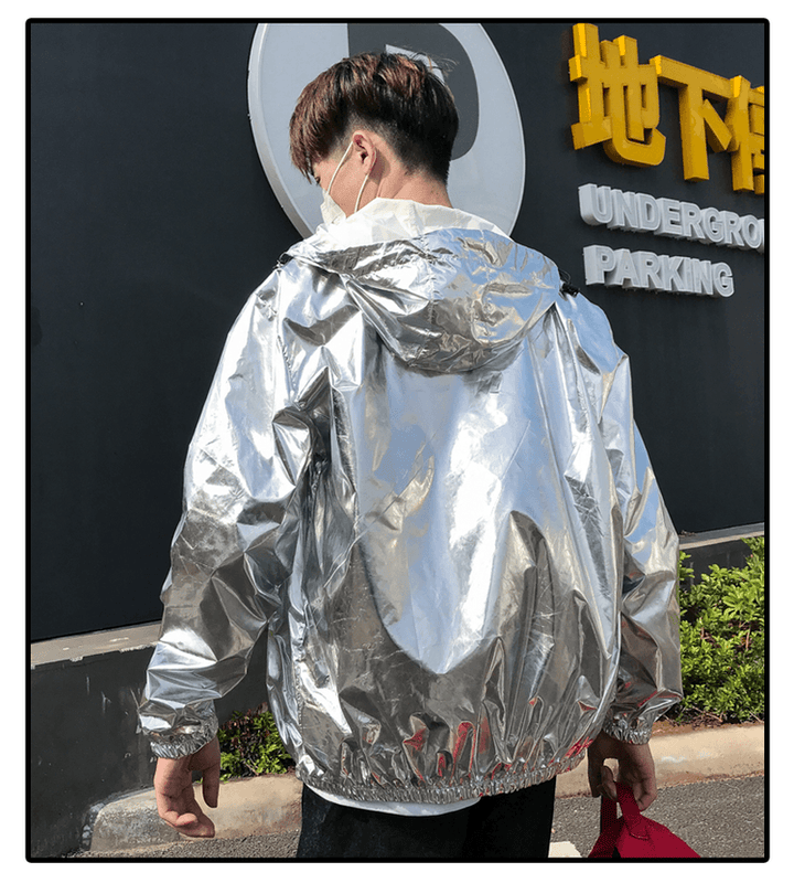 Gold and Silver Reflective Laser Show Shiny Jacket