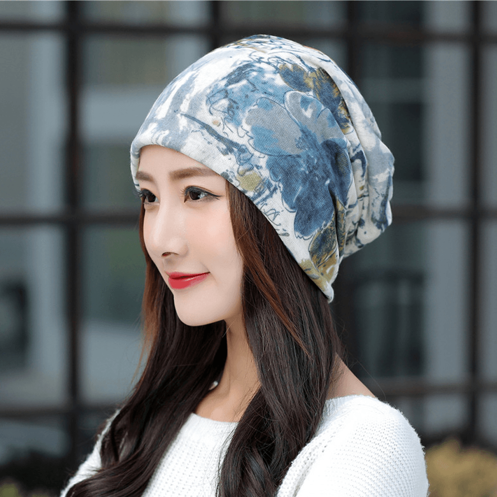 Breathable Chemo Cap Print Beanie Turban Outdoor Cap - MRSLM