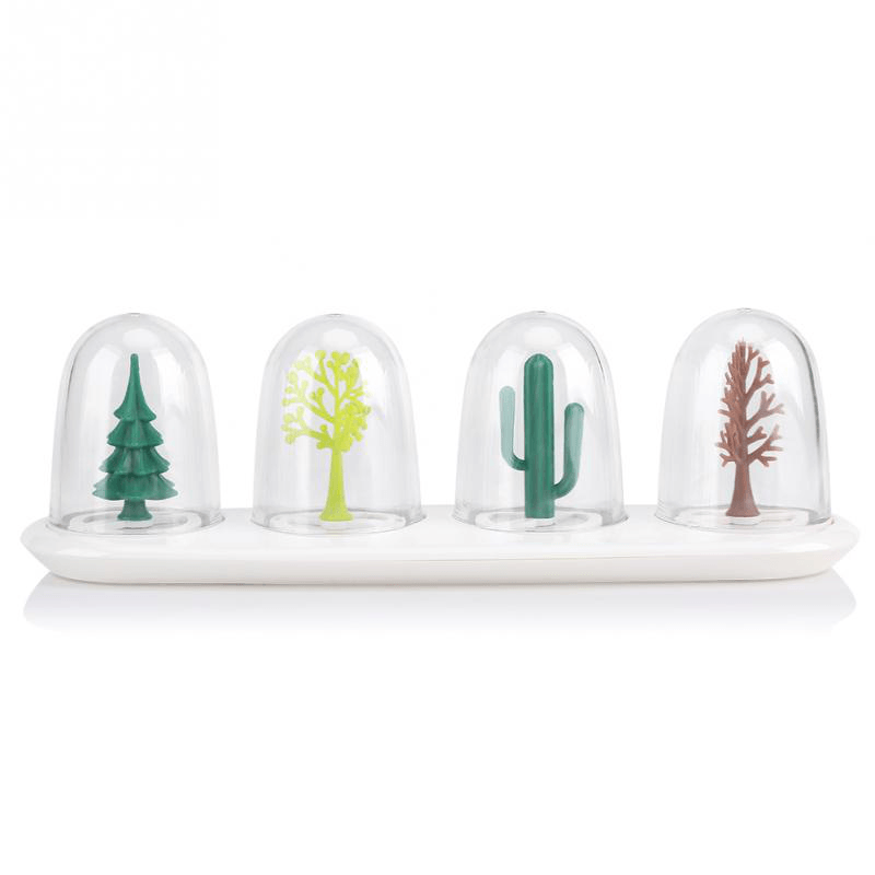 4 PCS/ Set Seasoning Shaker Bottle Four Seasons Plant Creative Animals Flavouring Bottle Salt Sugar Pepper Shaker Cooking Tools Kitchen Organizer